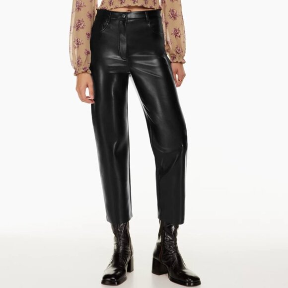 Aritzia Pants - Aritzia Wilfred The Melina Cropped Faux Leather Pants Women's size 4